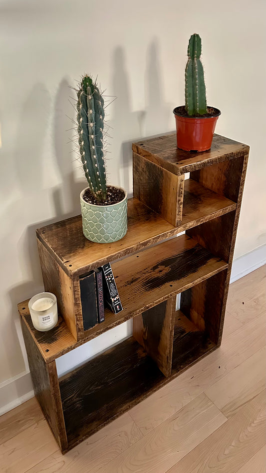 Rustic Reclaimed Wood Plant Stand / Bookcase