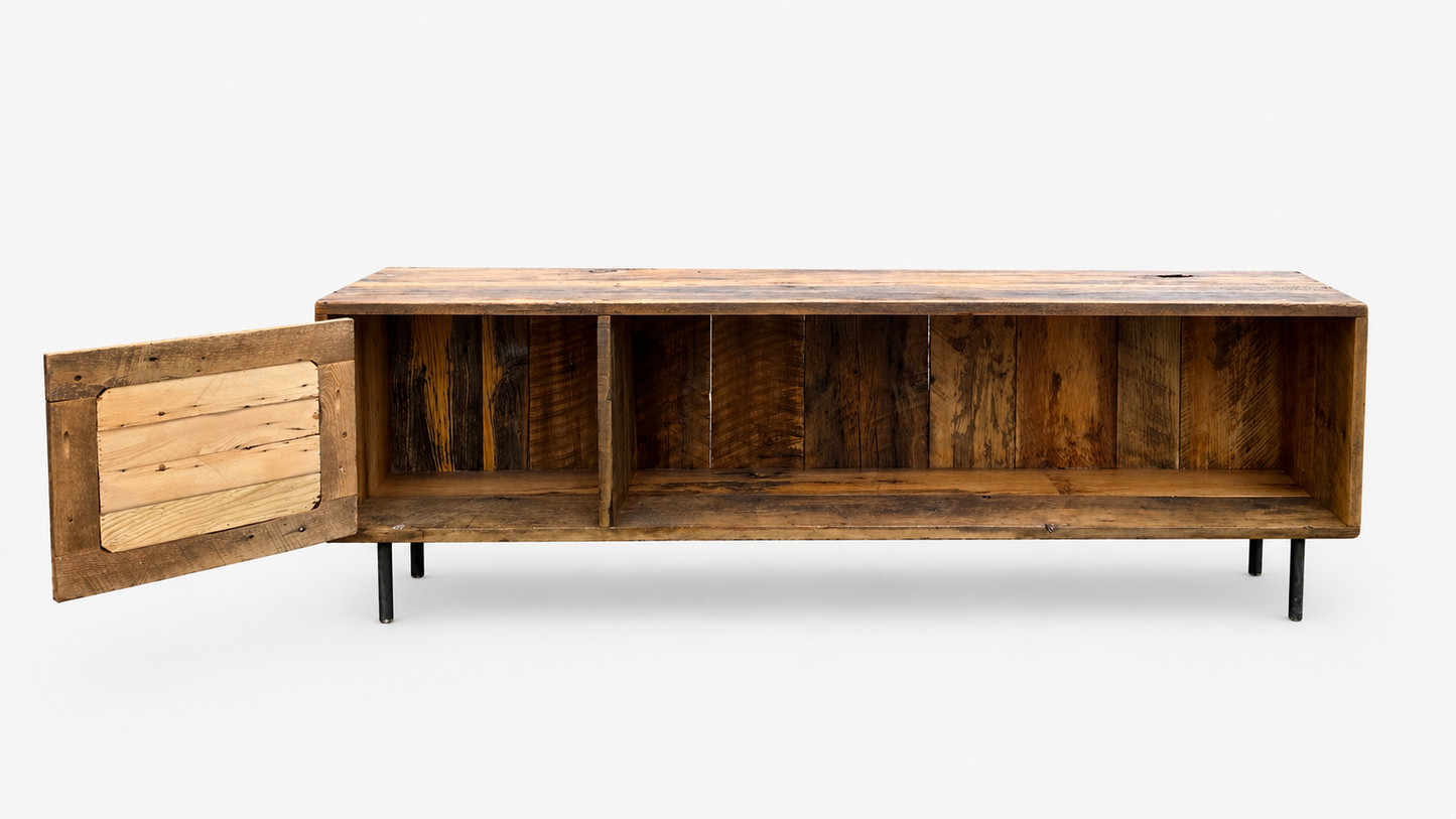 6' L Rustic MCM Style Media Stand