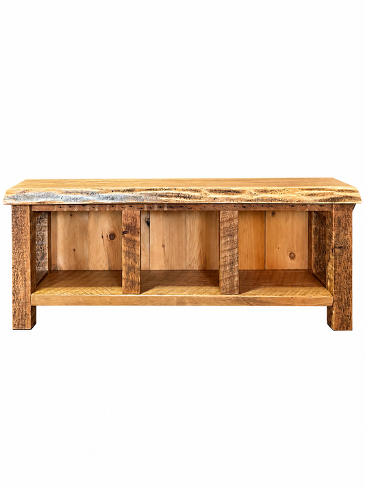 4.5' L Rustic Live Edge Entryway Bench / Low Console