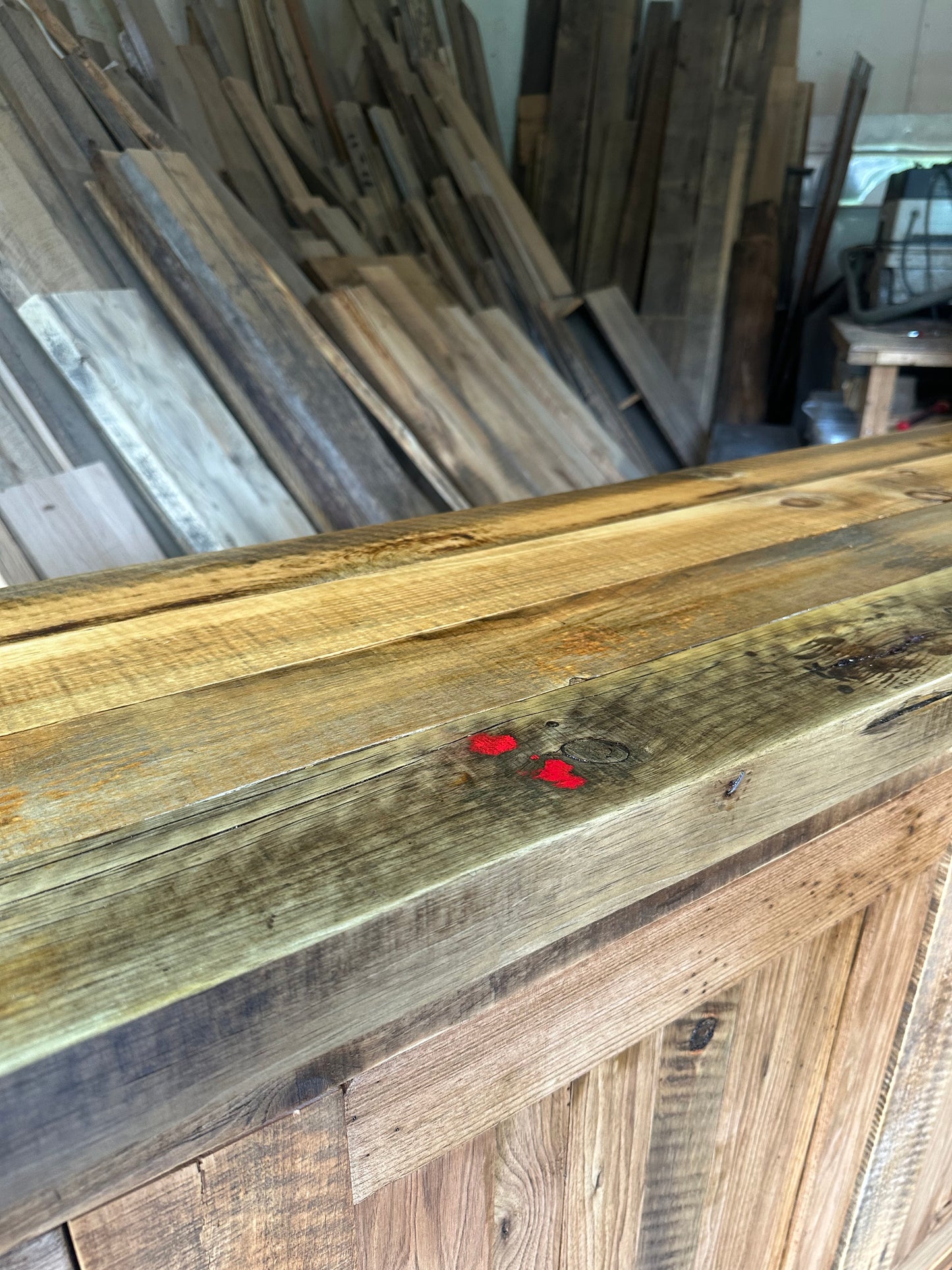 6’ L Rustic Bar Height Sideboard / Cabinet