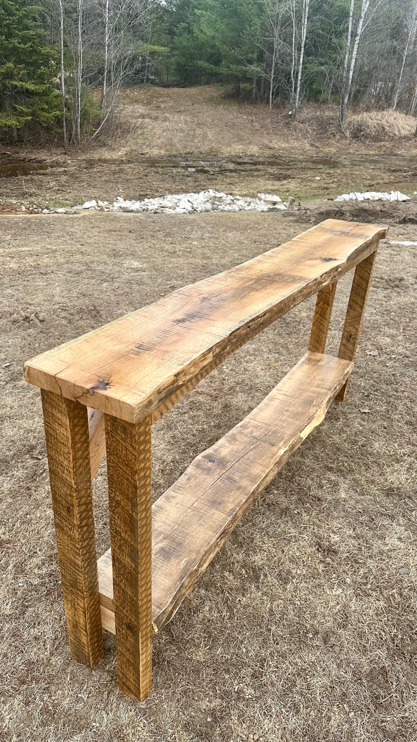 6' L Rustic Live Edge Wood Table
