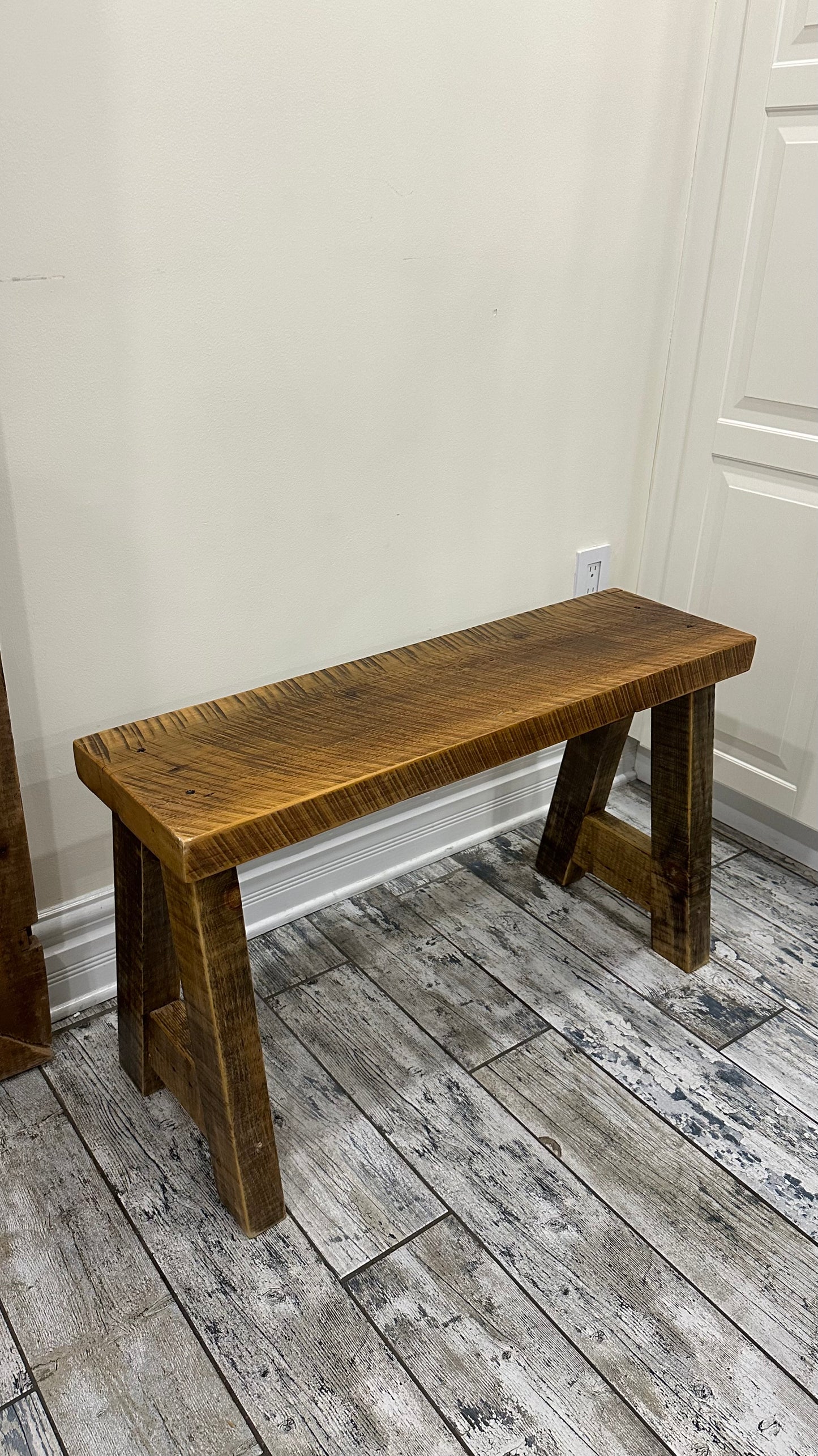 3’ L Rustic Wood Minimalist Style Bench