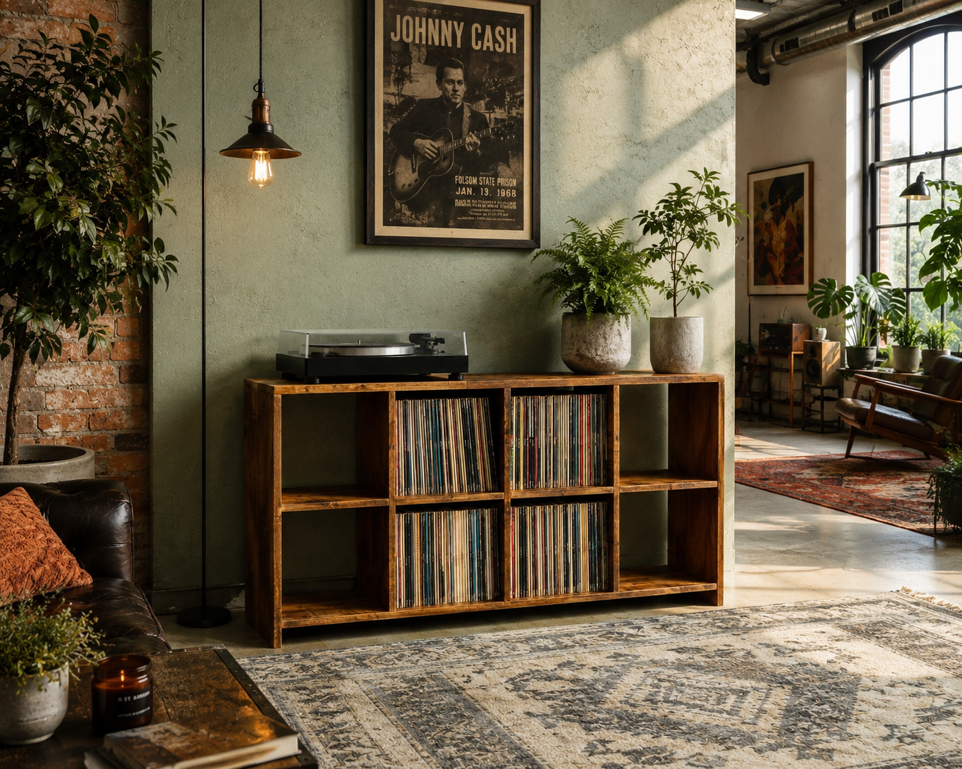 4.5’ L Rustic Reclaimed Wood Console / Hallway Table