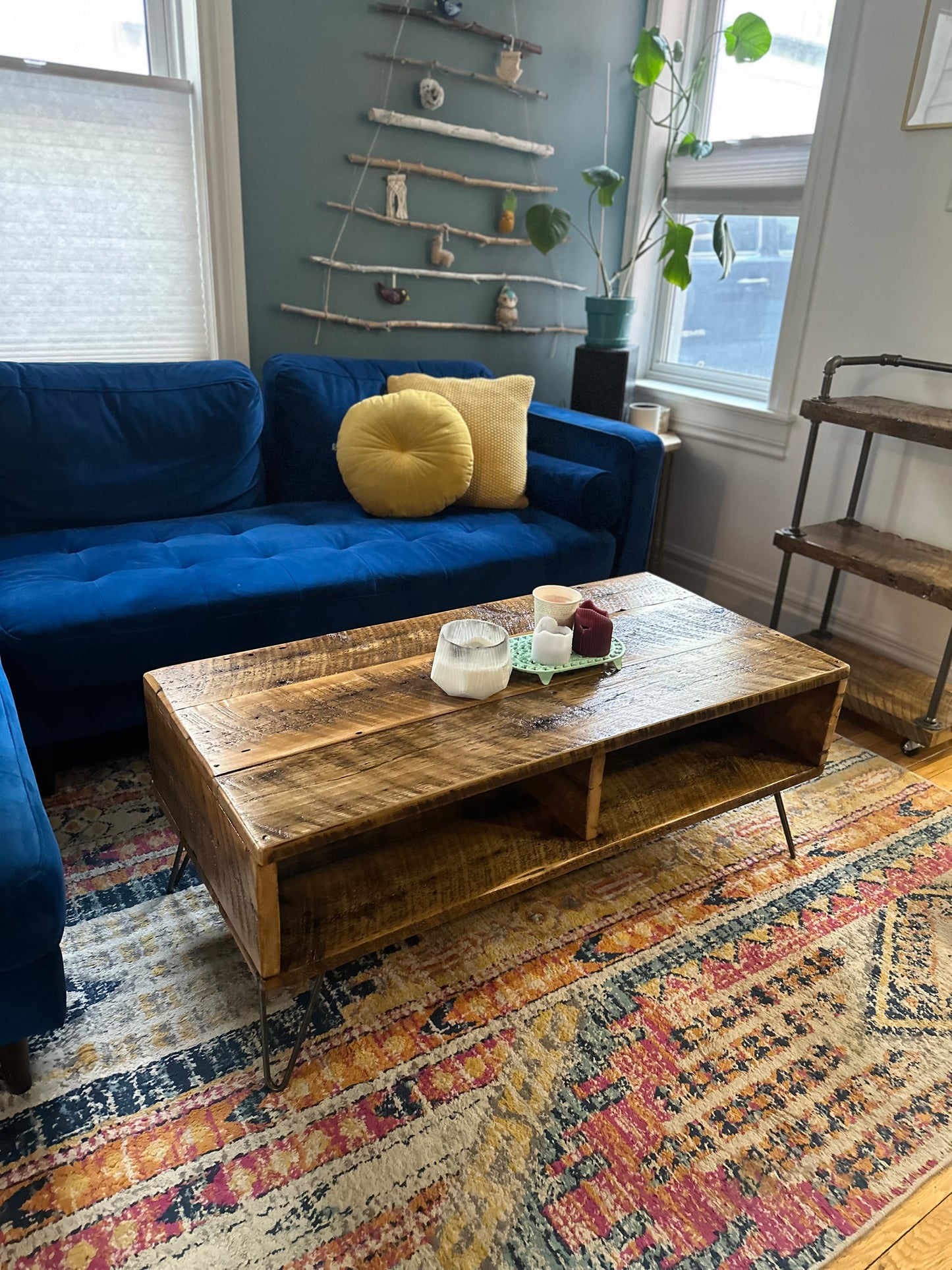 Retro Inspired / MCM Rustic Wood Coffee Table