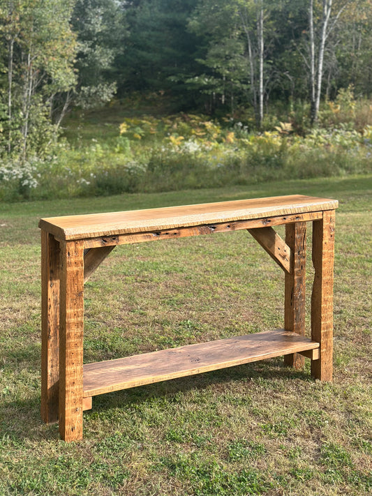 5' L Rustic Live Edge Wood Bar / Console Table
