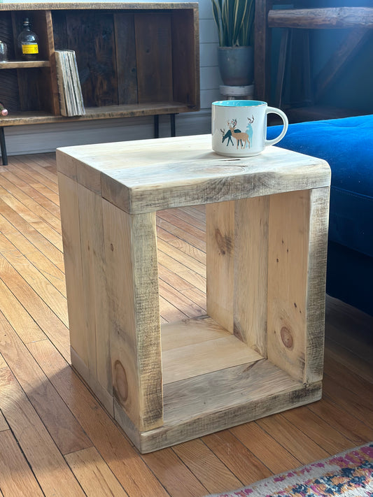 Rustic Natural Red Pine Side Table