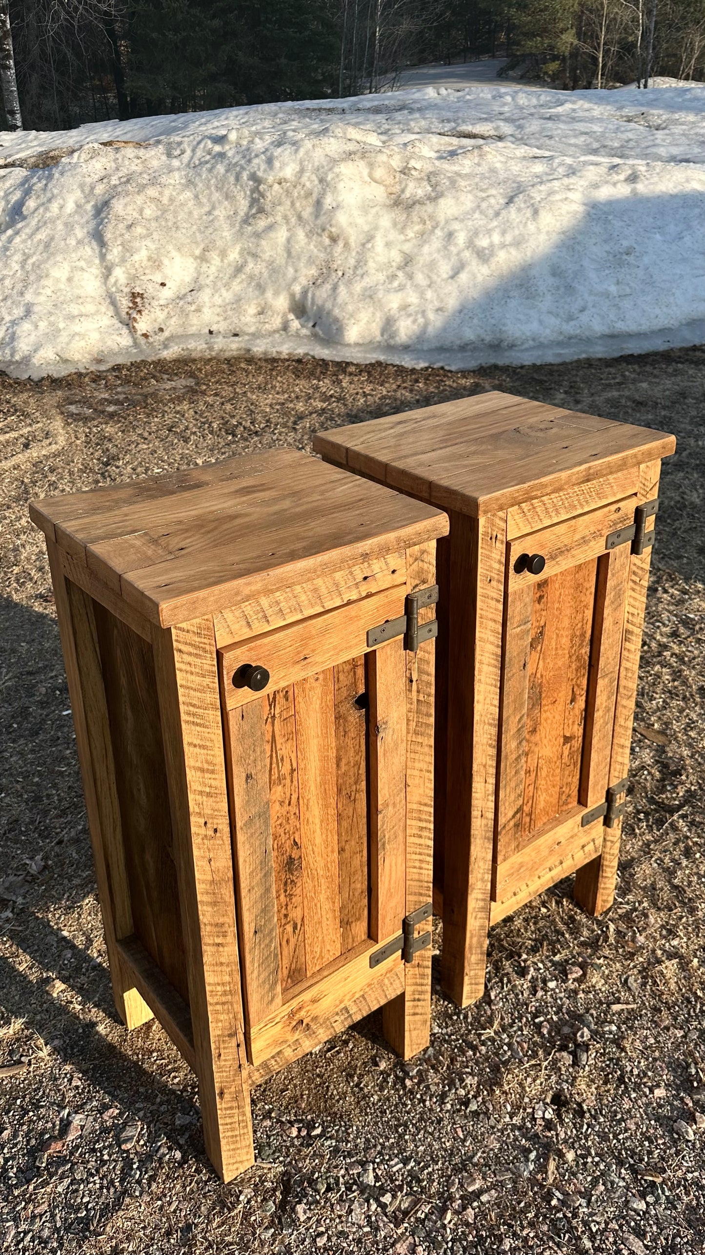 Rustic Wood Bar Cabinets / Night Stands