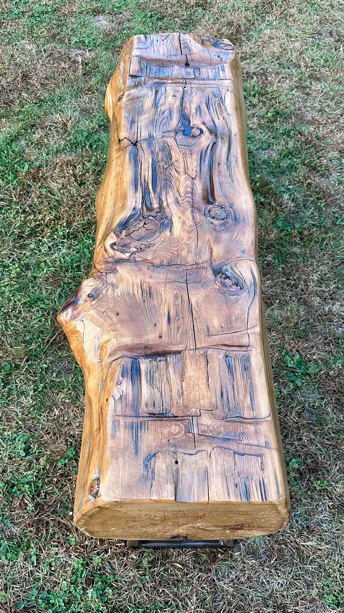 4’ L Rustic Reclaimed Cedar Wood Beam Bench
