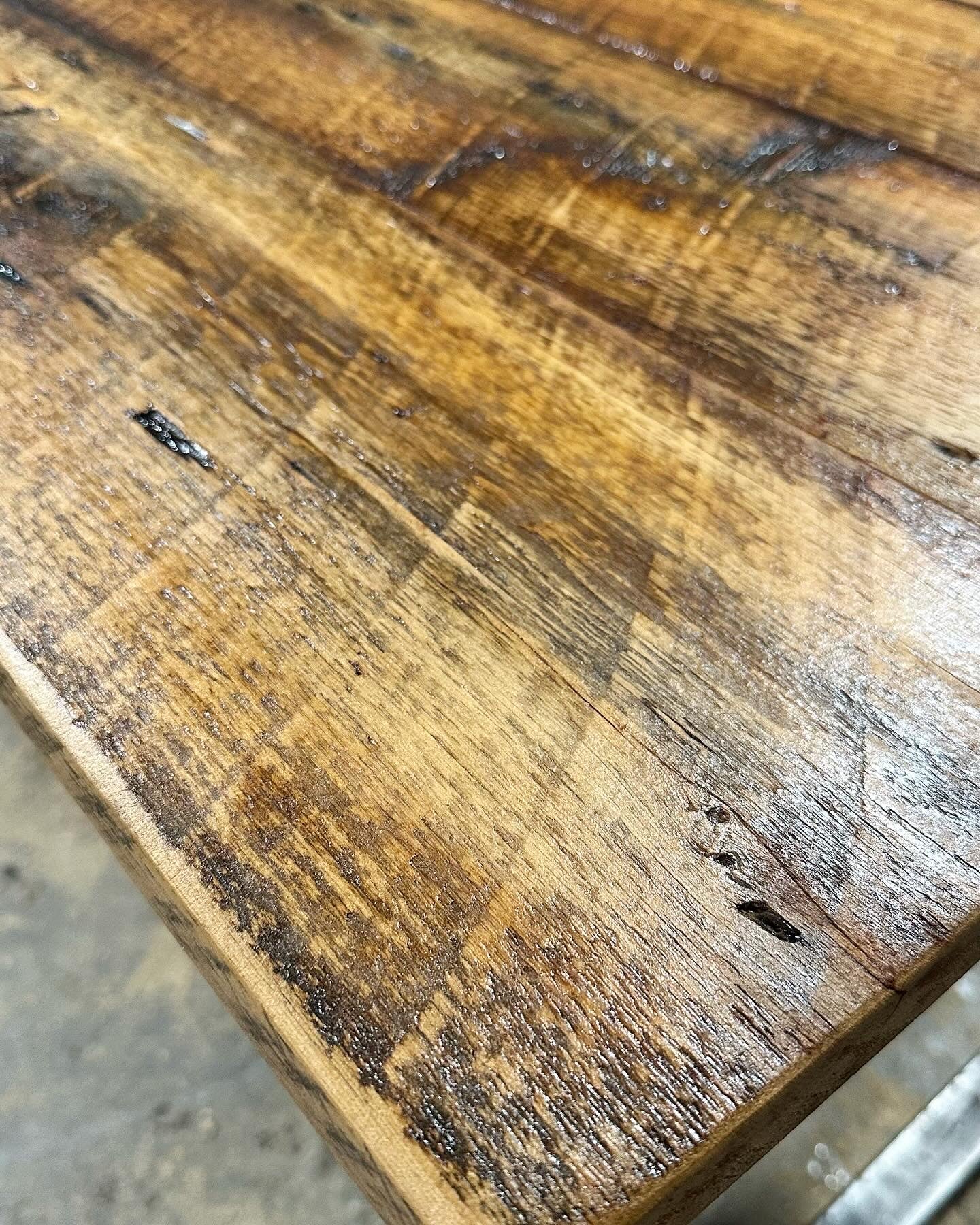 65” L Rustic Wood Dining Table - Steel Legs