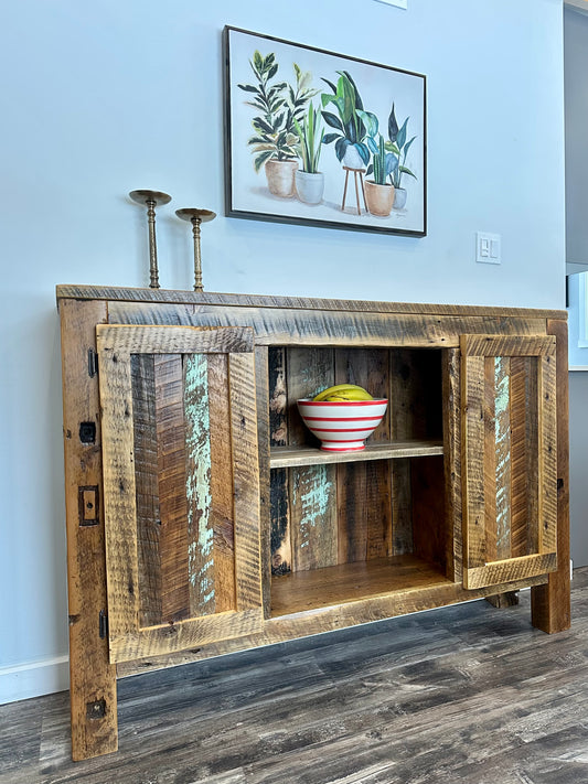 5’ L Rustic Wood Bar Cabinet