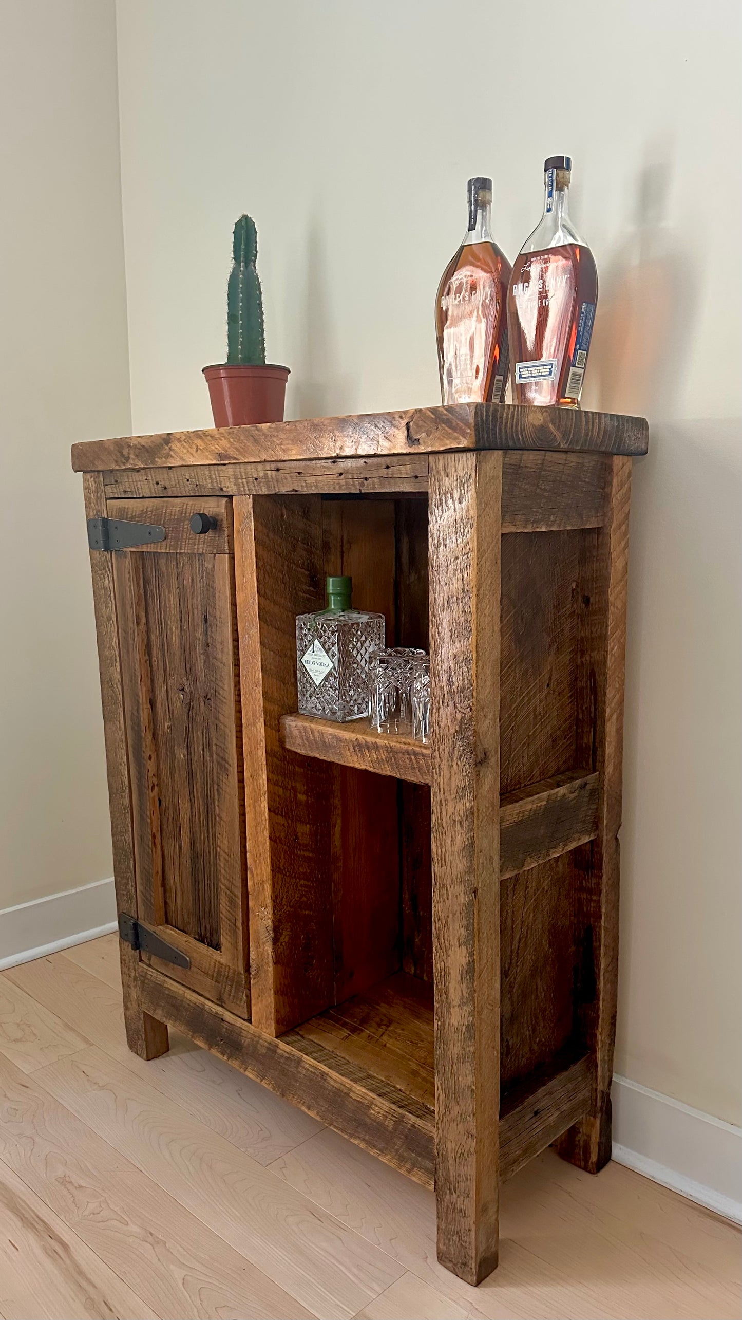 Rustic Wood Bar / Kitchen Cabinet