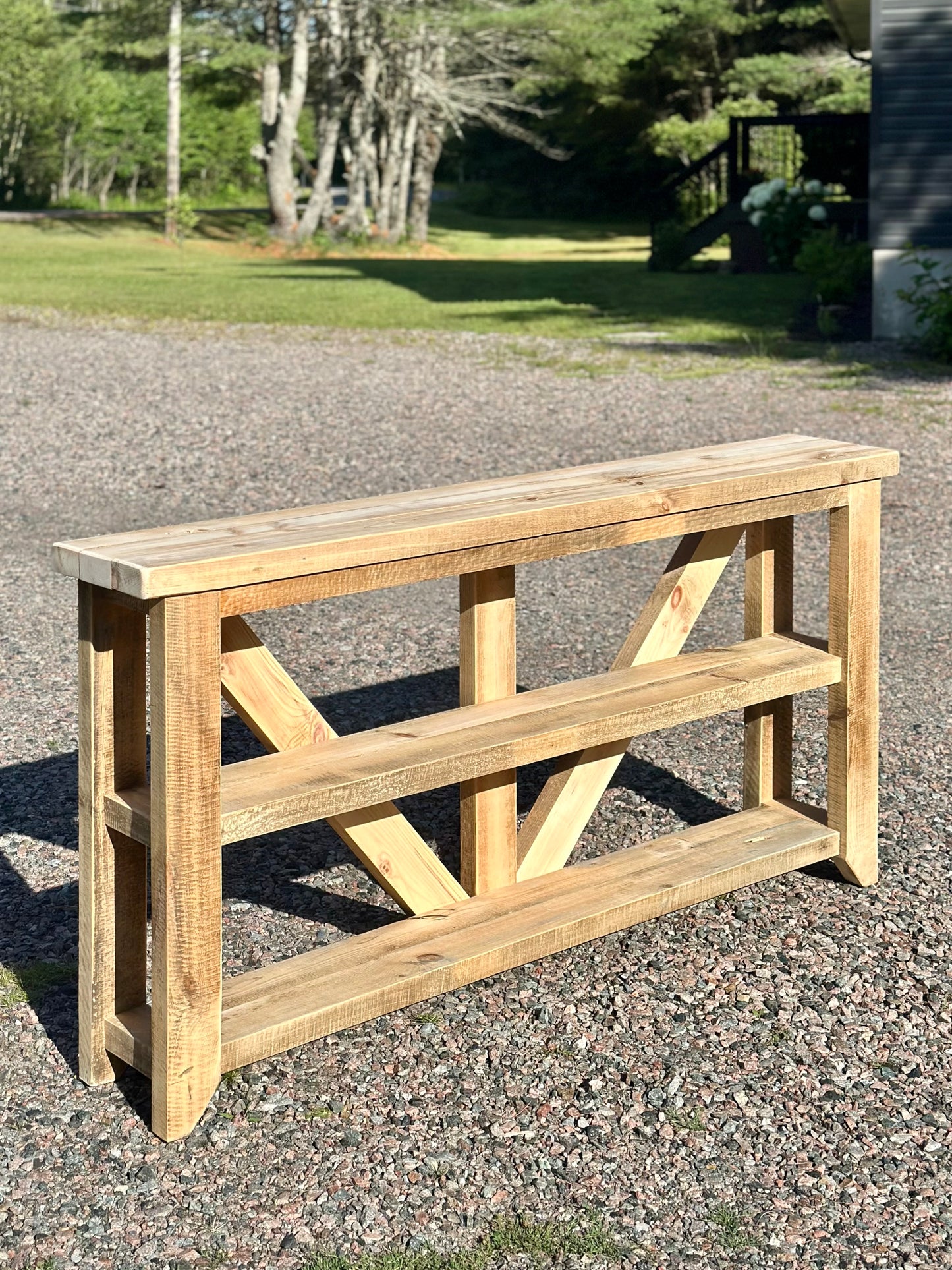 6’ L Rustic Pine Farmhouse Style Console / Sofa Table