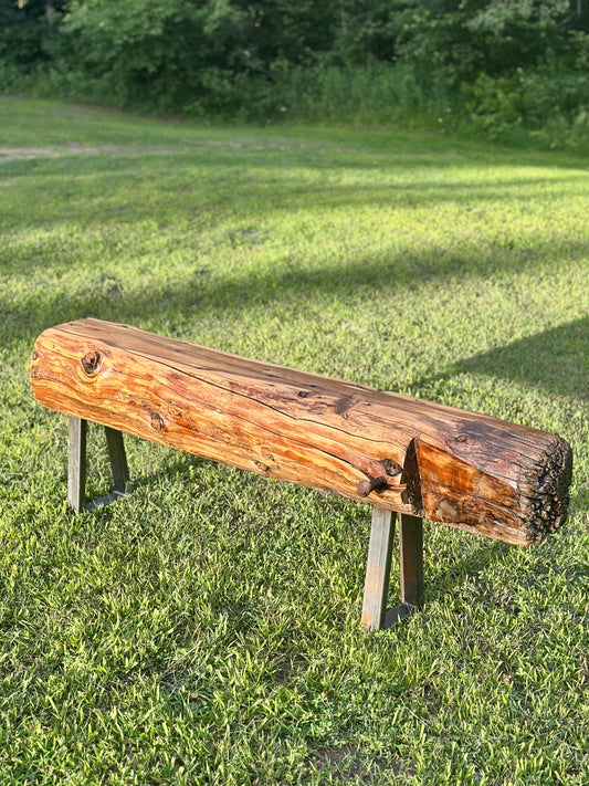 5’ L Rustic Reclaimed Cedar Wood Beam Bench