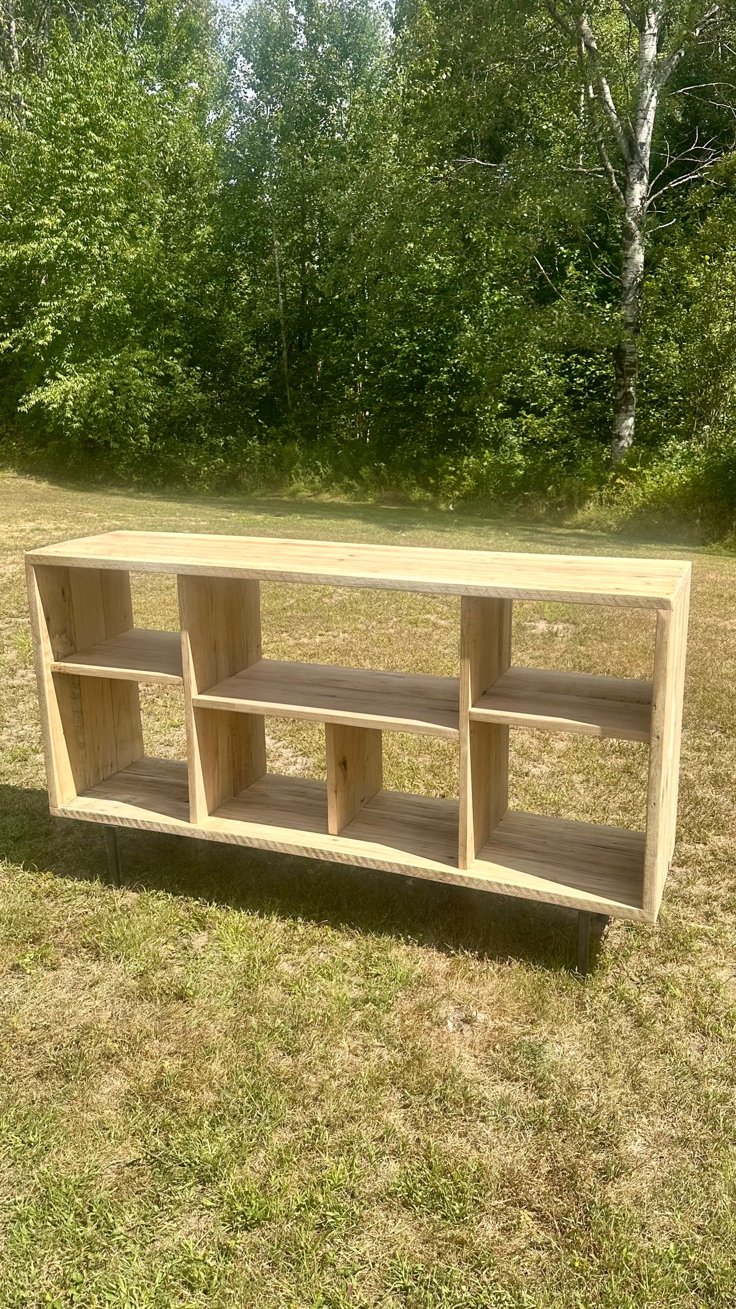 5’ L Natural Reclaimed Rustic Wood Media / Bar Table