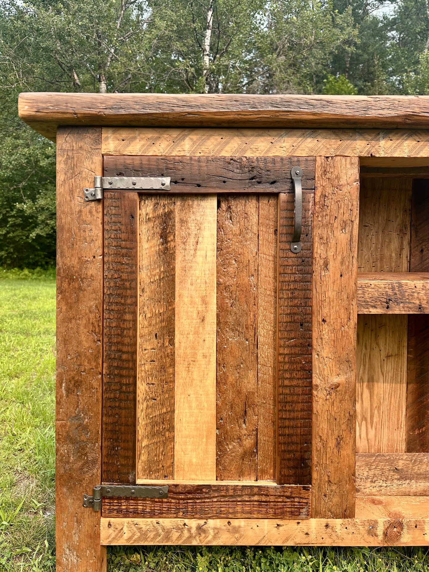 6' Rustic Reclaimed Wood + Steel Cabinet / Sideboard