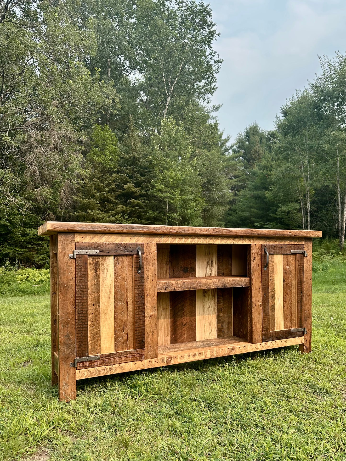 6' Rustic Reclaimed Wood + Steel Cabinet / Sideboard