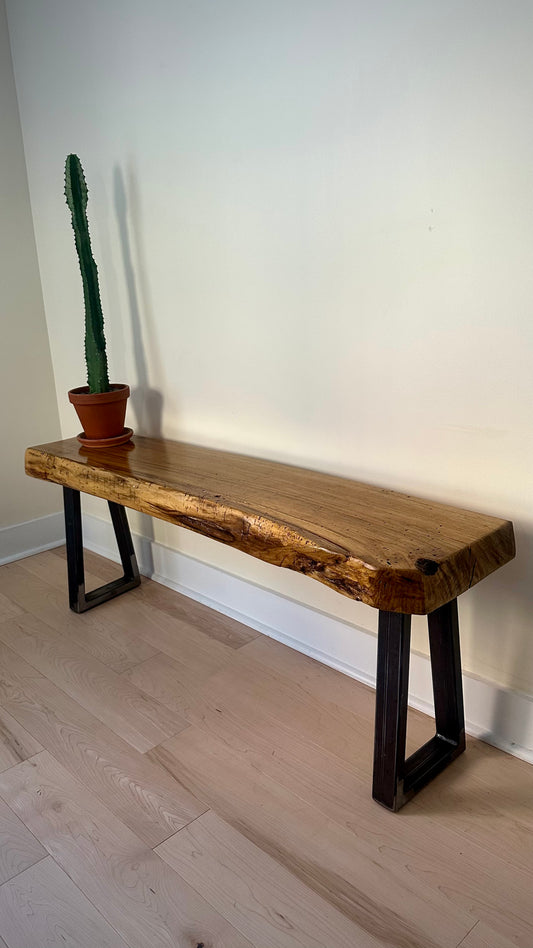 4’ Rustic Live Edge Butternut Bench