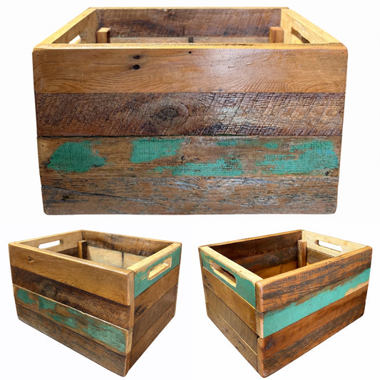 Rustic Mixed Wood Record (etc.) Crate