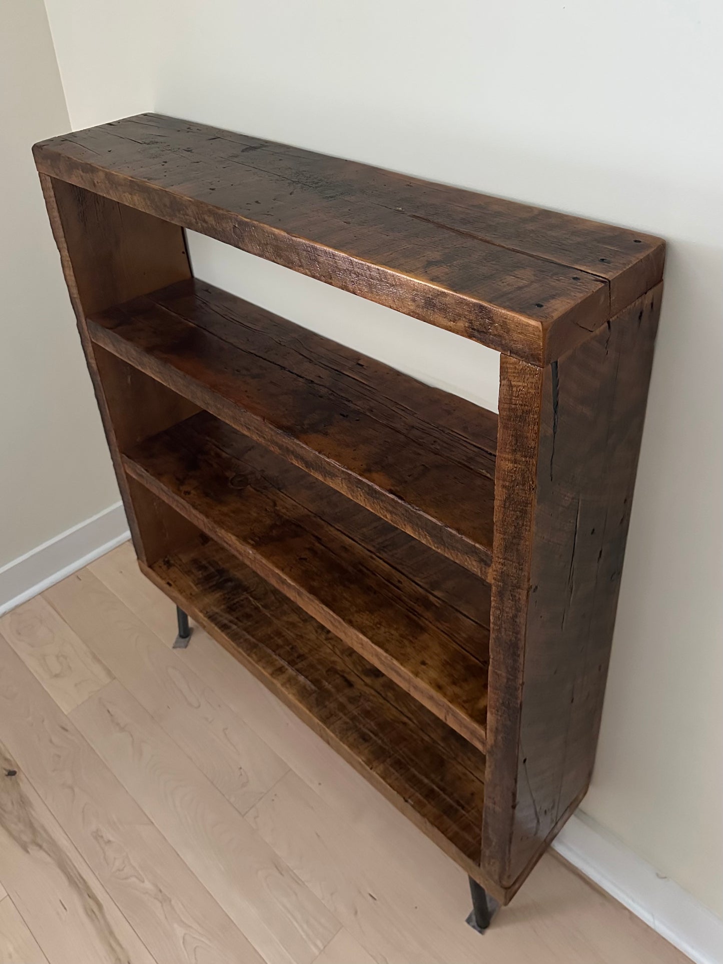 Rustic Wood and Steel Bookcase