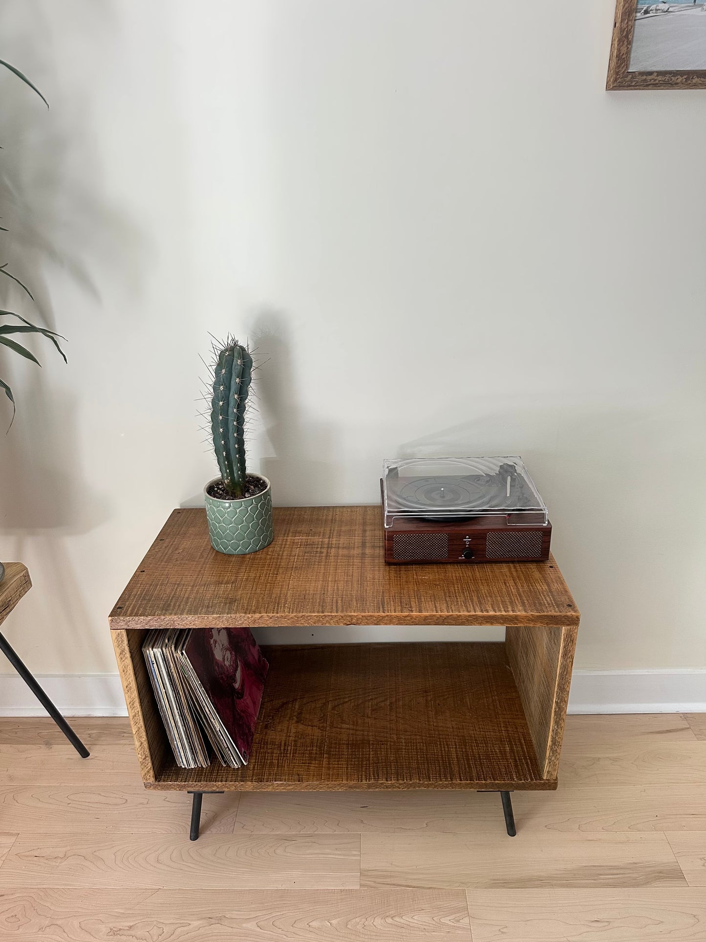 32” L Rustic Wood Minimalist Media / Side Table
