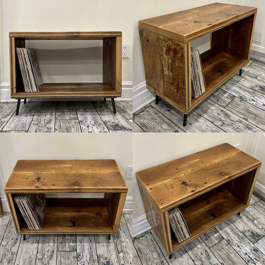 Rustic Reclaimed Wood Media / Vinyl Table