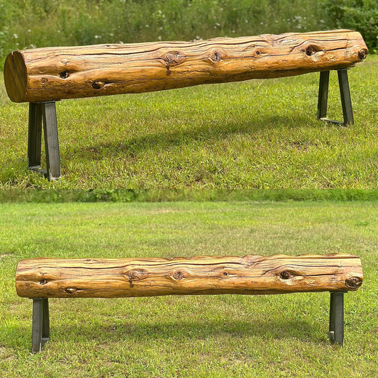 6’ L Rustic Reclaimed Cedar Wood Beam Bench