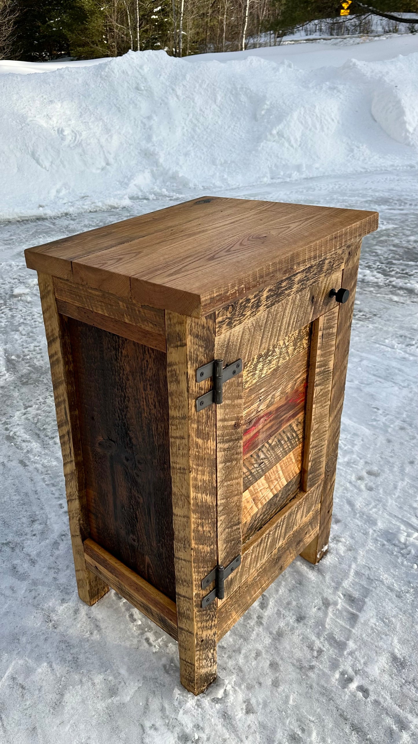 Compact Rustic Wood Cabinet