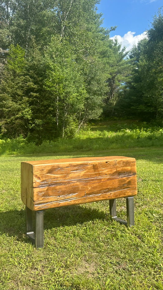 2.5' L Rustic Wood Beam Bench