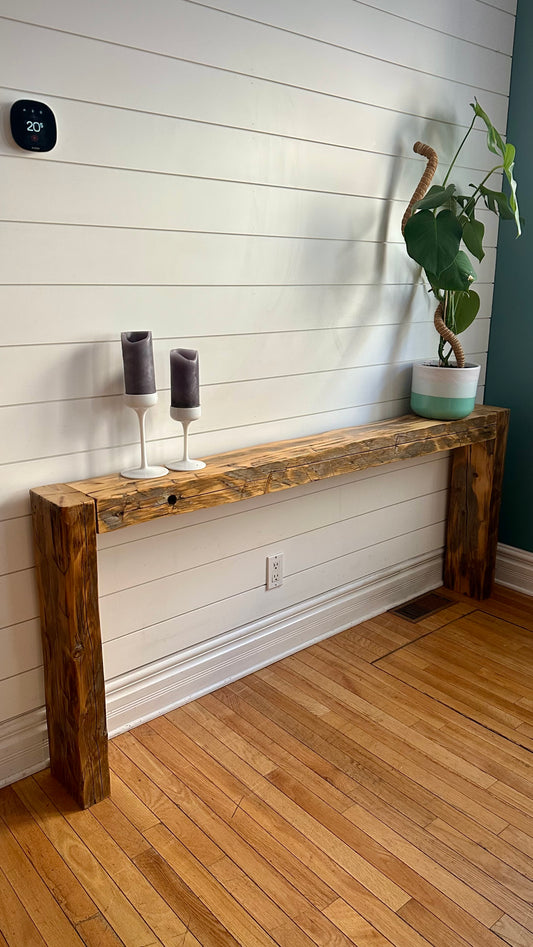 6’ L Rustic Reclaimed Wood Console / Sofa Table