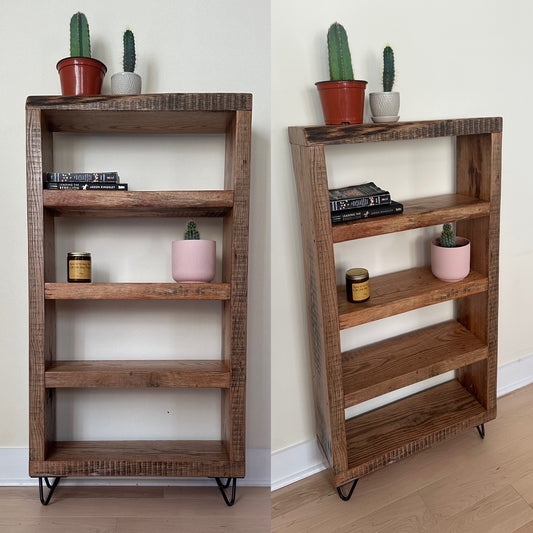 4’ H Rustic Reclaimed Oak Bookcase