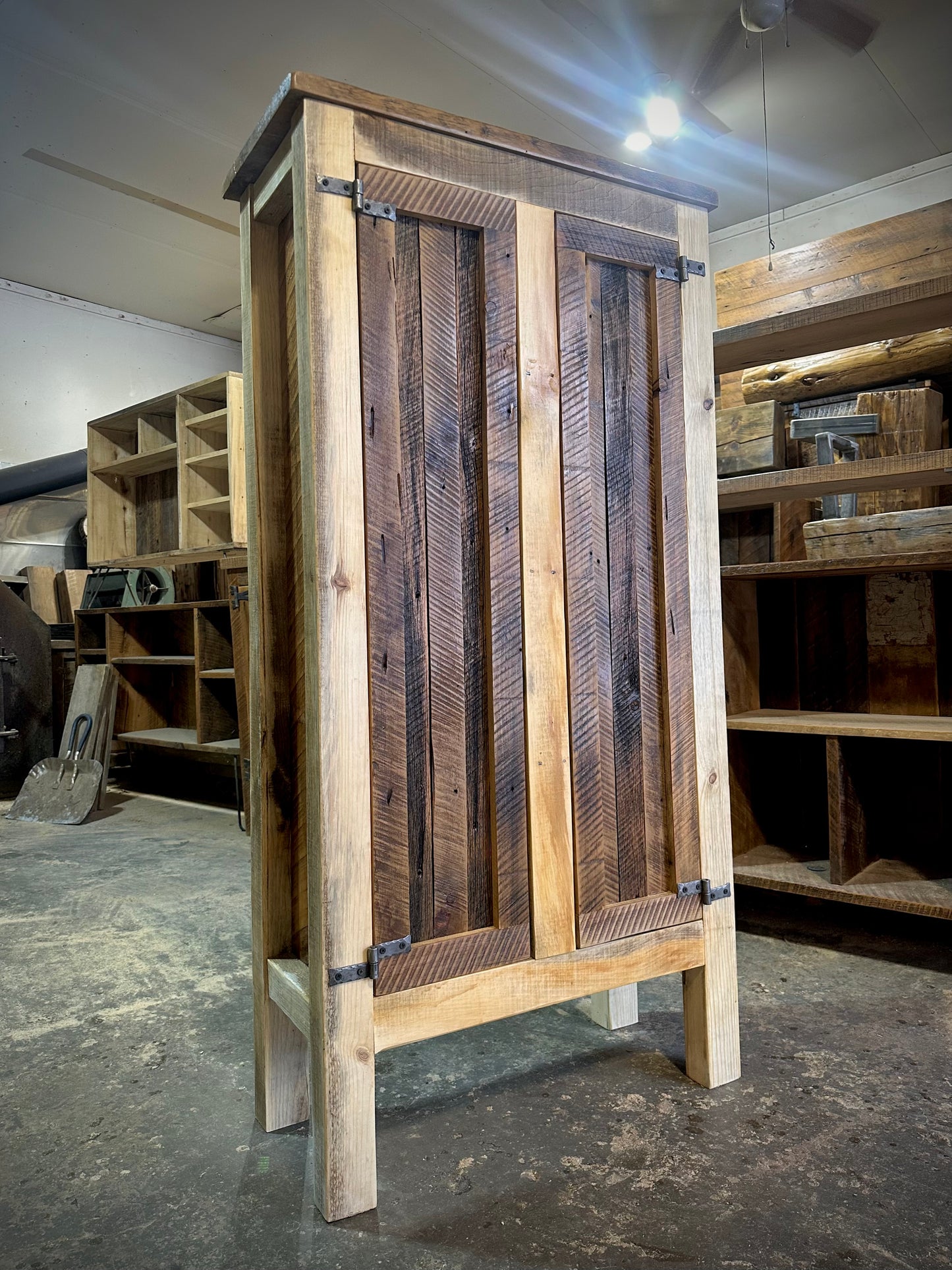 5’ H Rustic Reclaimed Wood Cabinet / Pantry