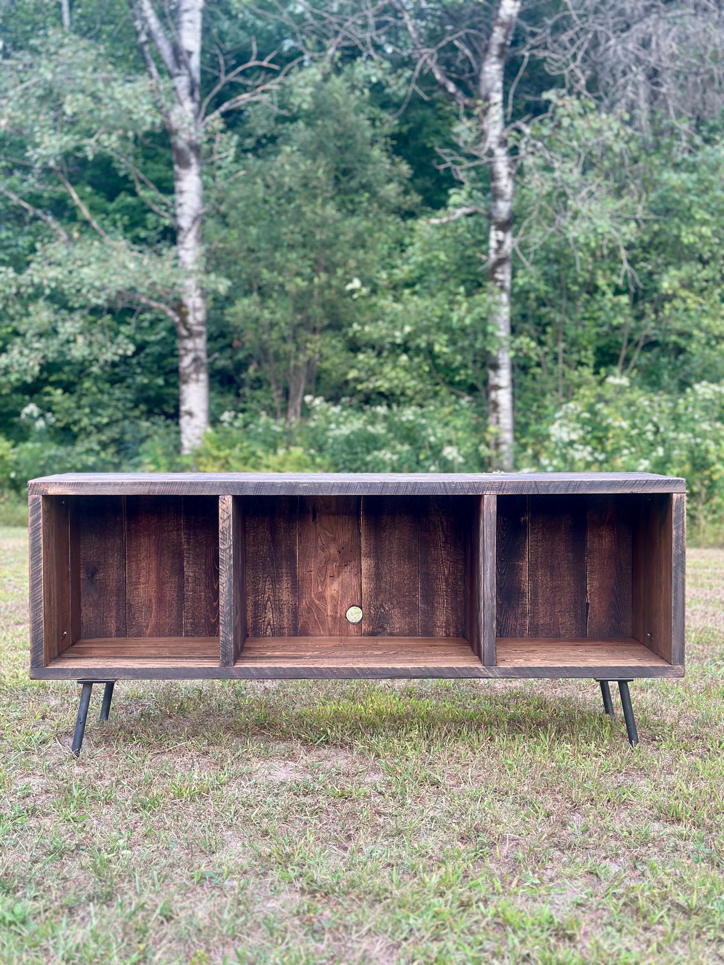 4 1/2’ L Rustic Reclaimed Wood Media Stand