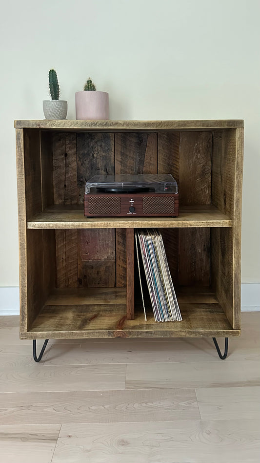 2 1/2’ L Rustic Wood Record / Media Table