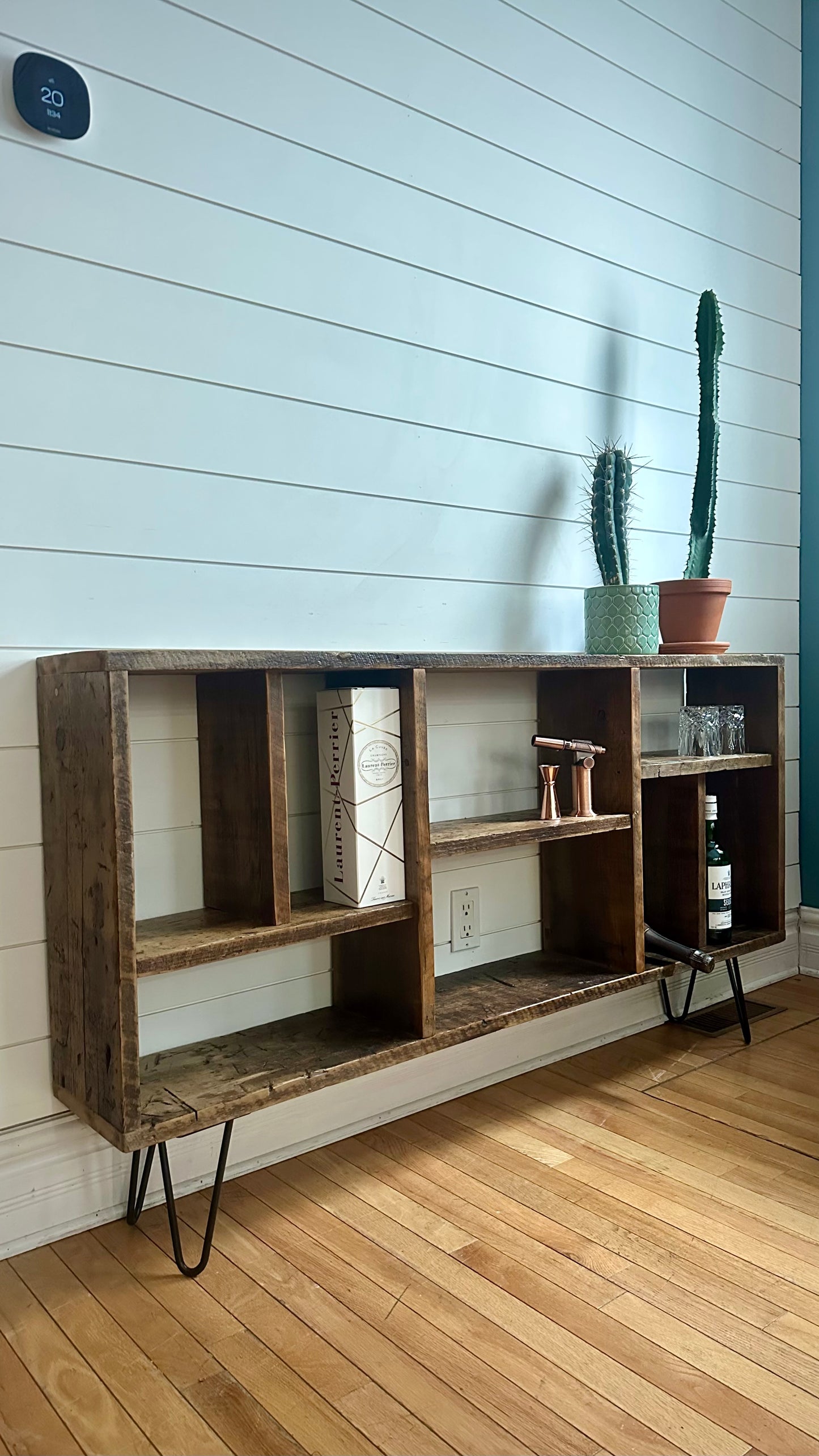 5’ L Rustic Wood Console / Sofa Table on Hairpins