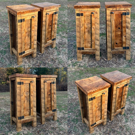 2 x Rustic Wood Cabinets / Night Stands