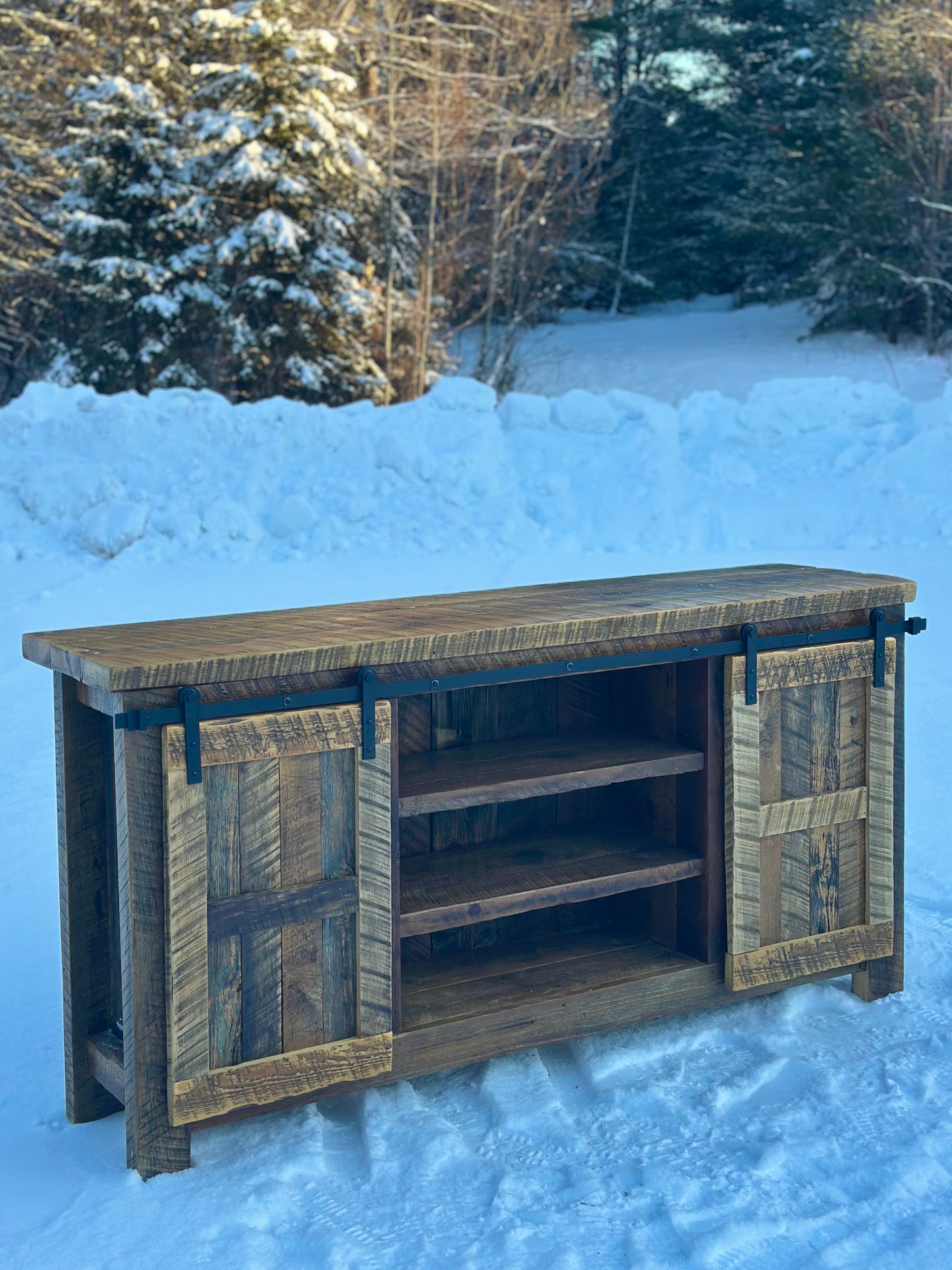 6’ L Rustic Reclaimed Wood Cabinet / Side Board