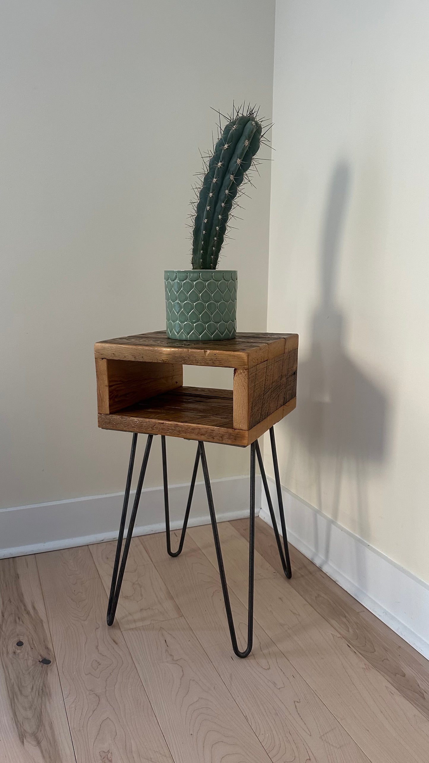 Set of 2 x Rustic Wood Side Tables / Night Stands