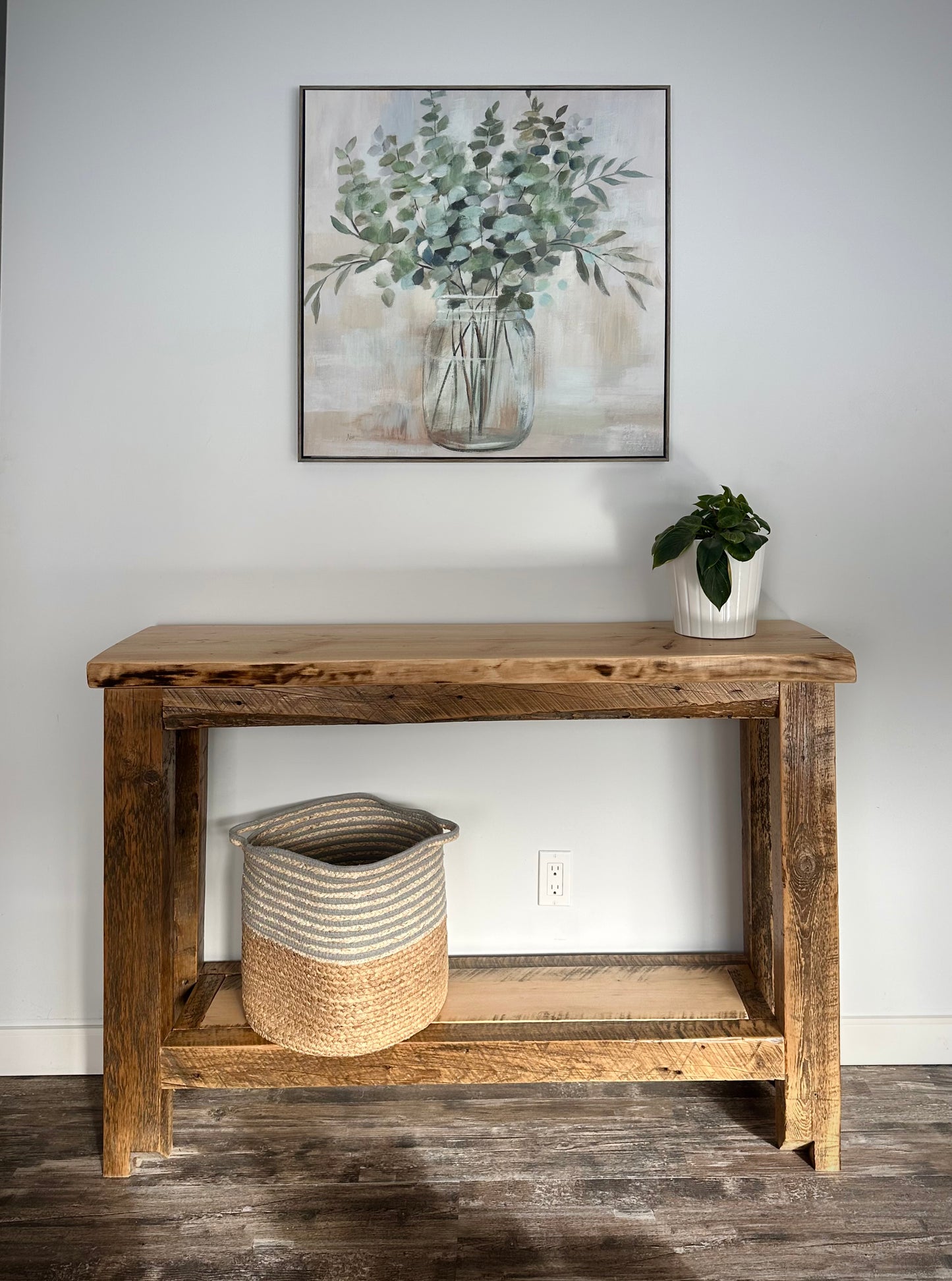 4 1/2’ L Rustic Reclaimed + Live Edge Wood Table