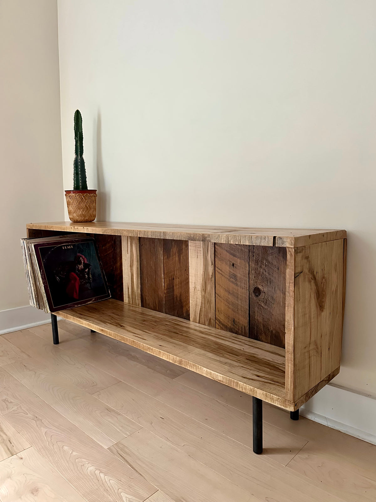 4.5' Rustic Wood Low Profile Media Stand