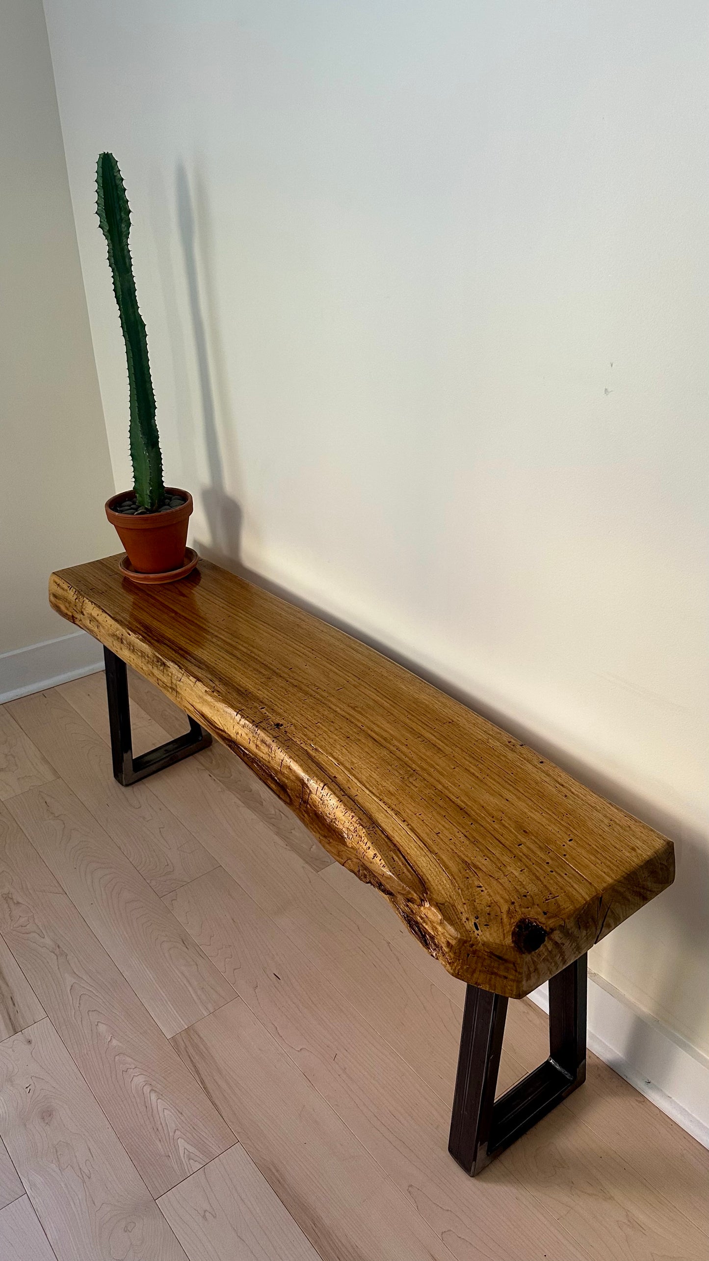4’ Rustic Live Edge Butternut Bench