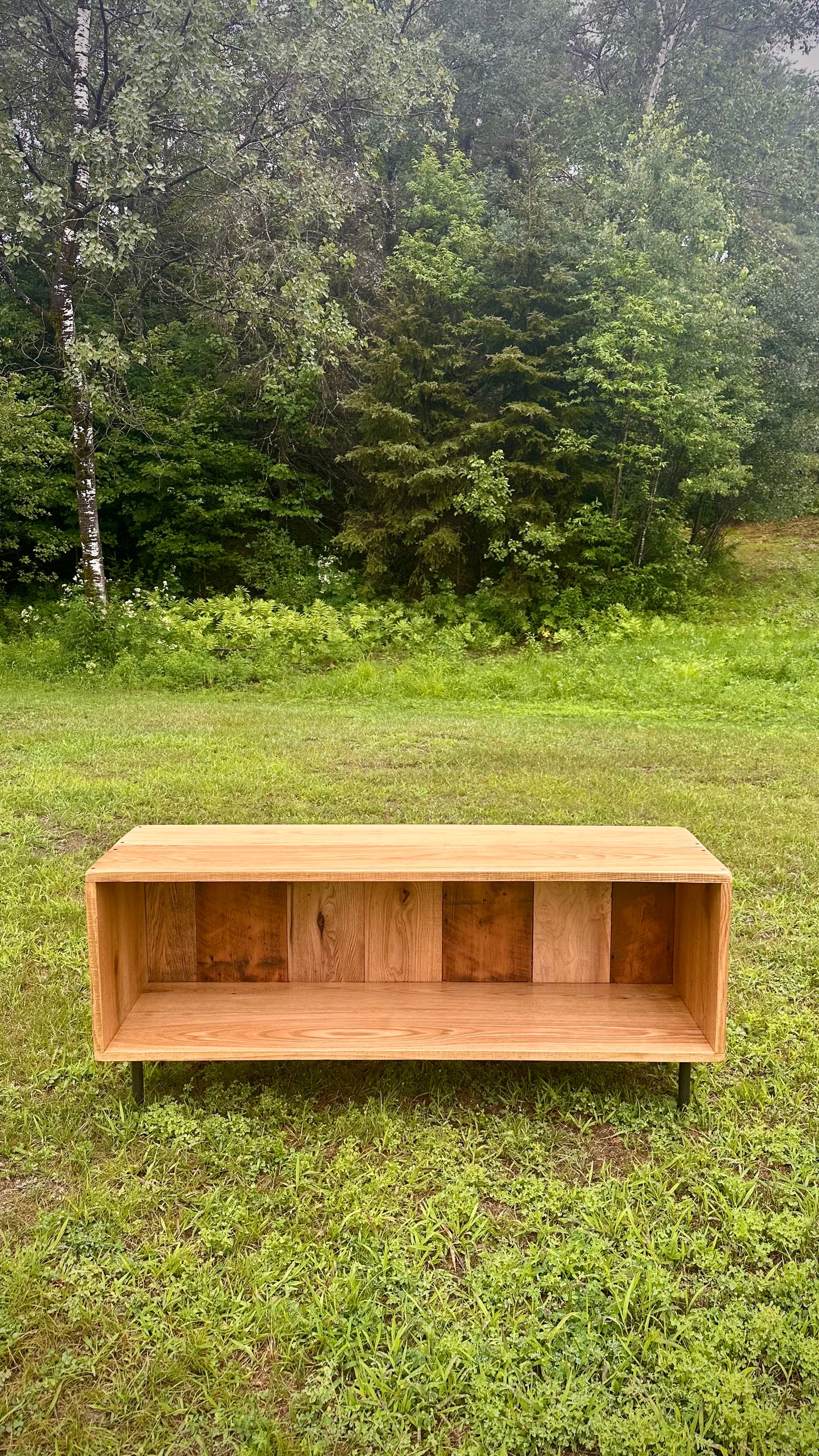 4.5' L Rustic Wood Media Stand