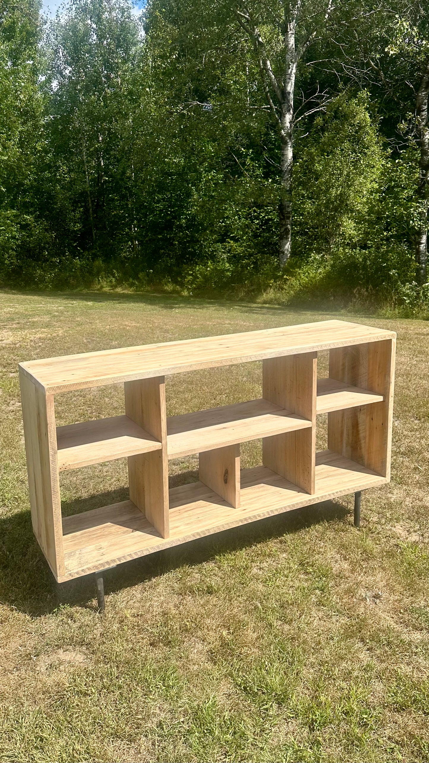 5’ L Natural Reclaimed Rustic Wood Media / Bar Table
