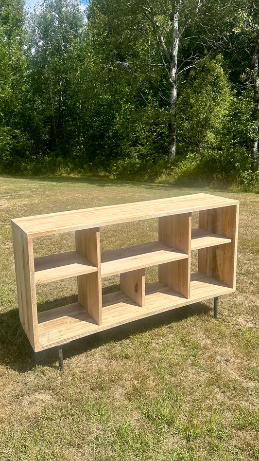 5’ L Natural Reclaimed Rustic Wood Media / Bar Table