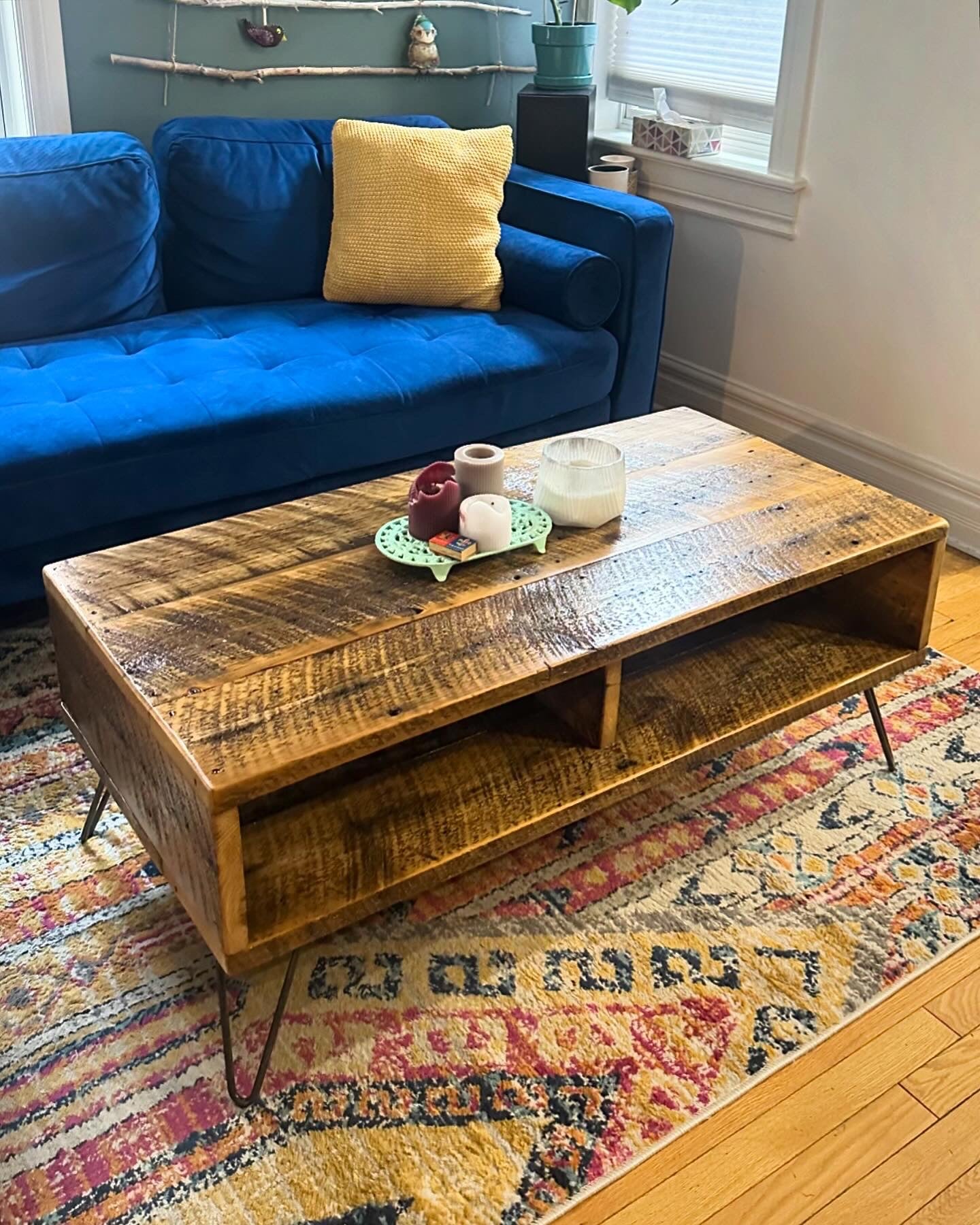 Retro Inspired / MCM Rustic Wood Coffee Table