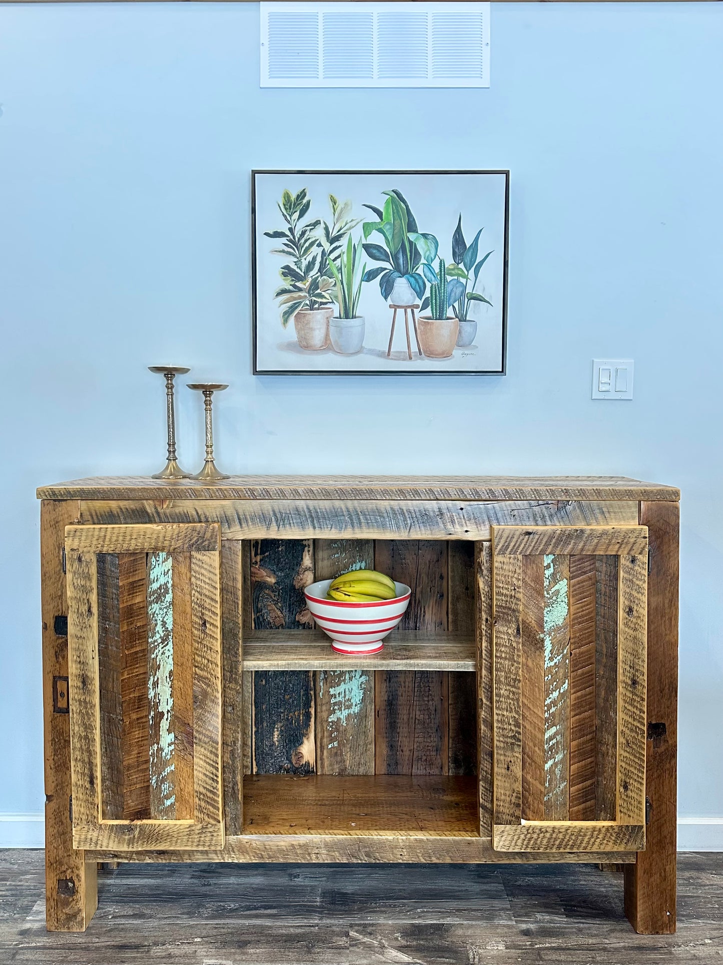 5’ L Rustic Wood Bar Cabinet