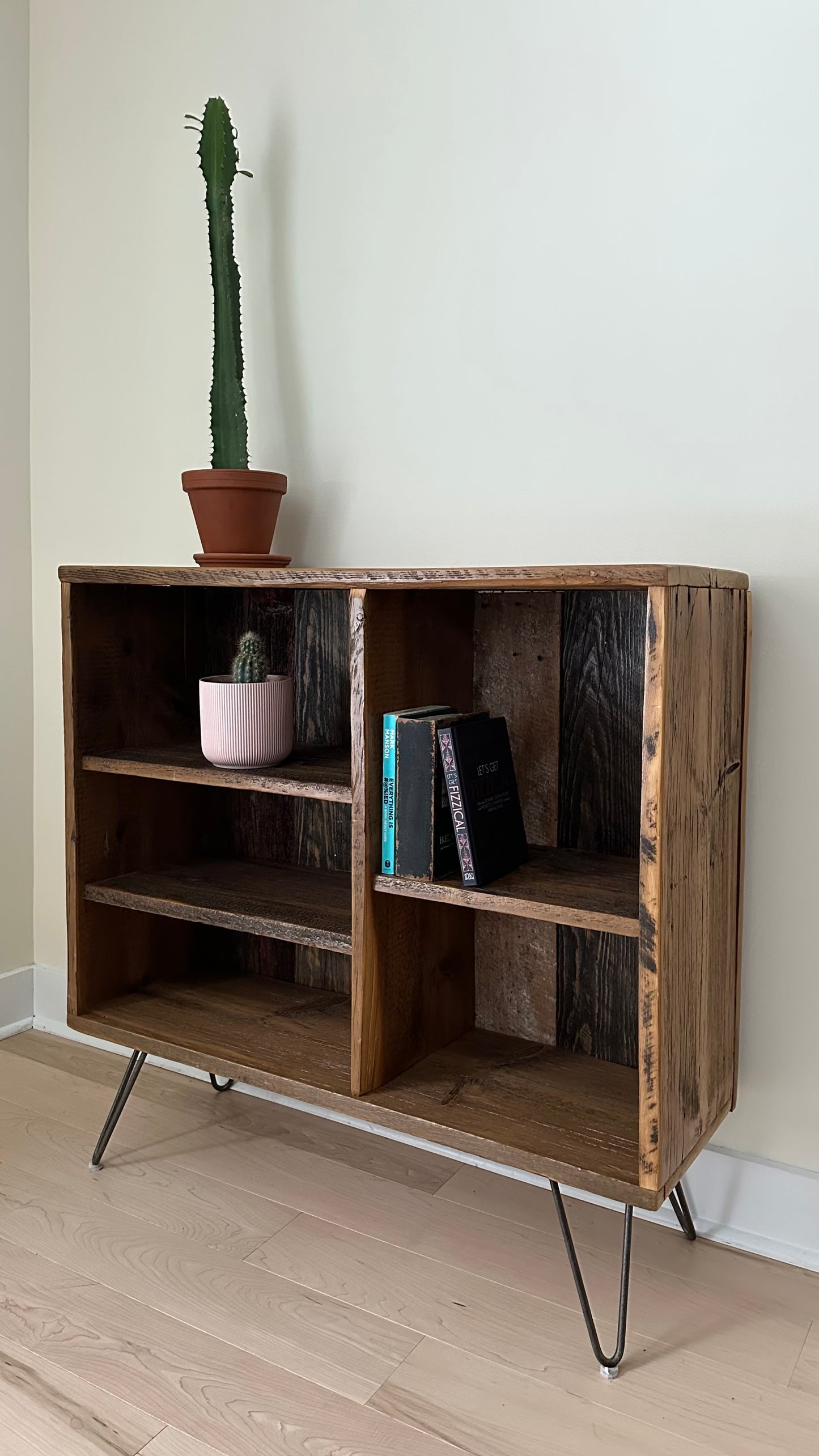 3’ L Rustic Reclaimed Wood Media Stand / Table