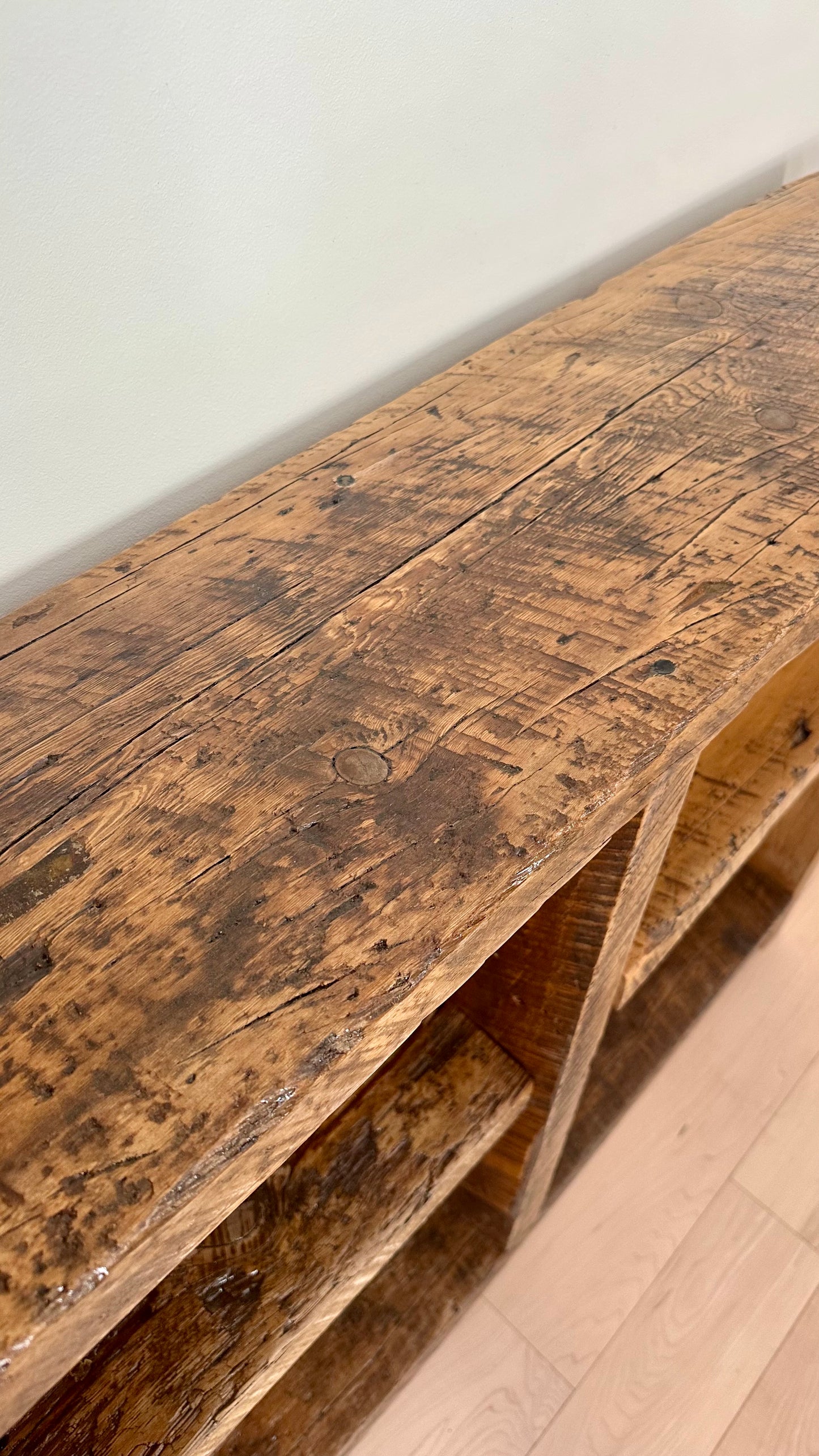 3.5' L Rustic Wood Console / Bar Table