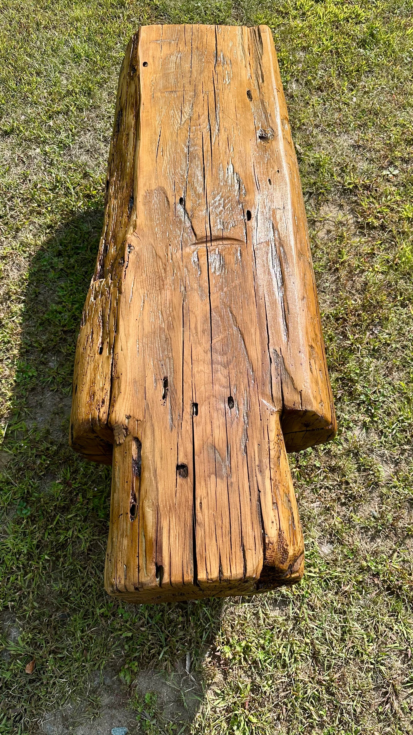 4’ L Rustic Barn Wood Beam Bench / Table