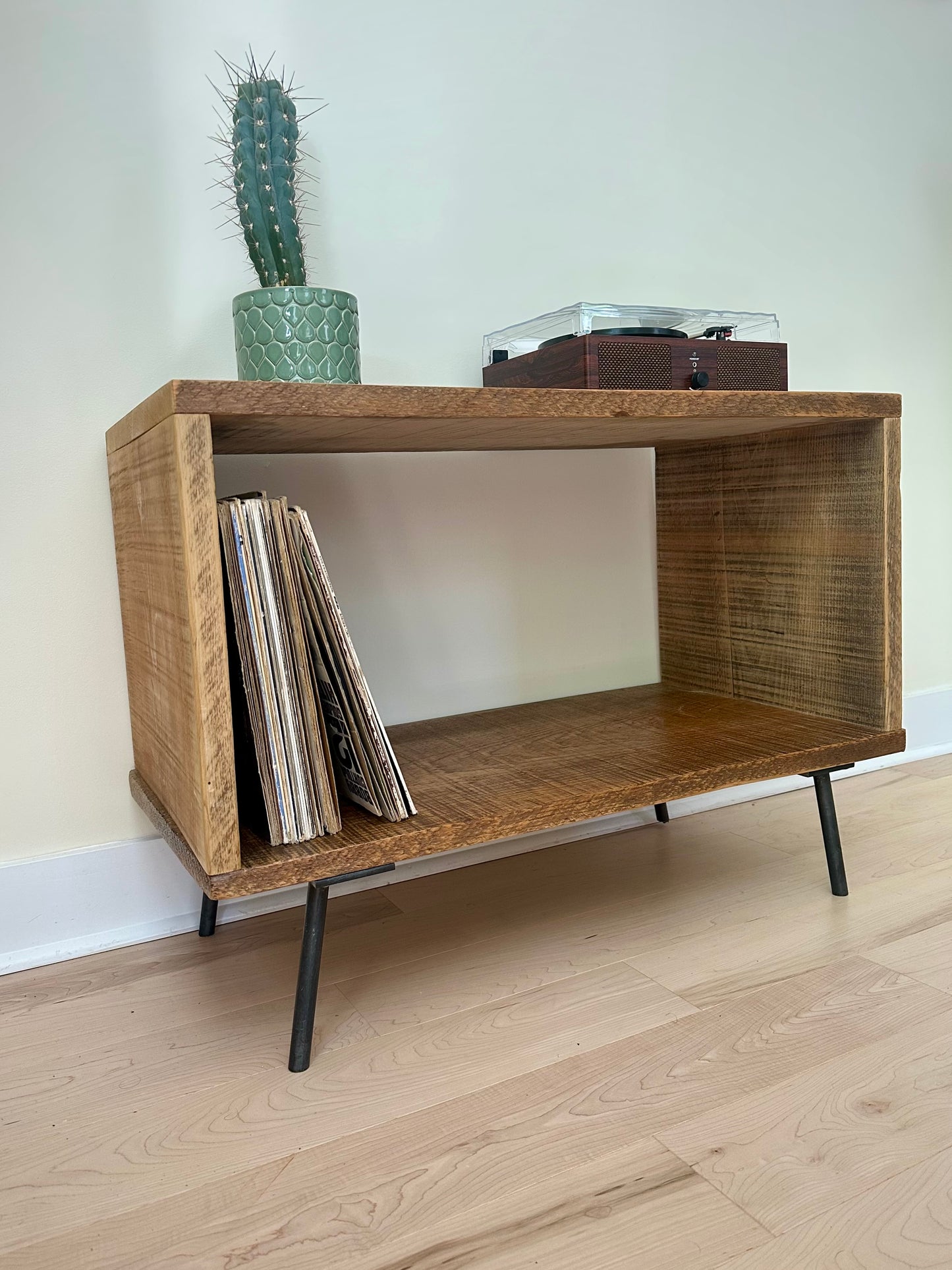 32” L Rustic Wood Minimalist Media / Side Table
