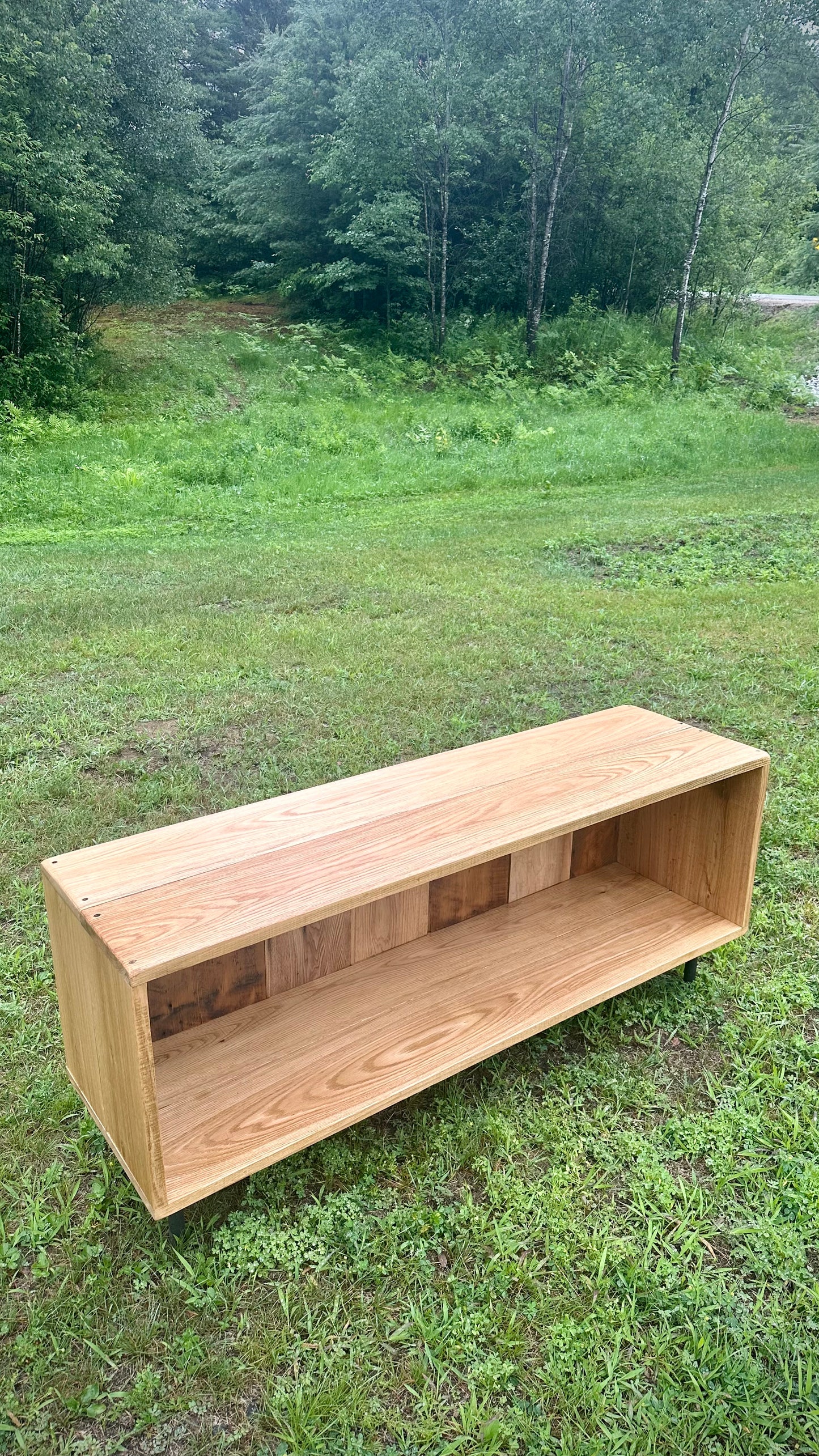 4.5' L Rustic Wood Media Stand